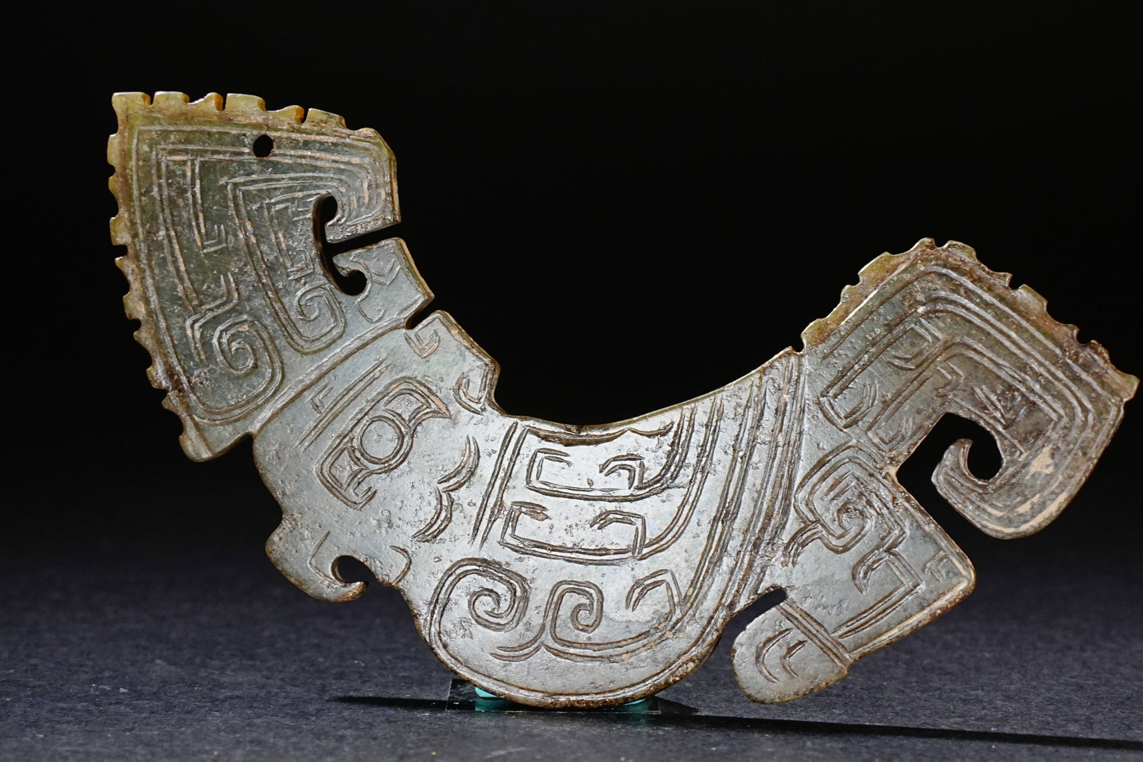 Jade Carved Phoenix Pattern Bi - 2