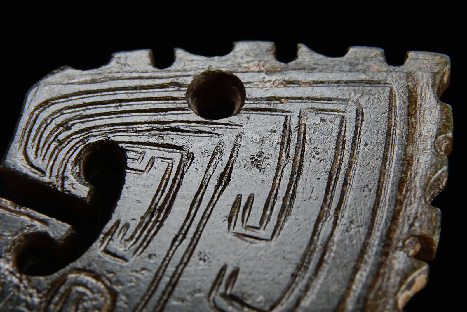 Jade Carved Phoenix Pattern Bi - 3