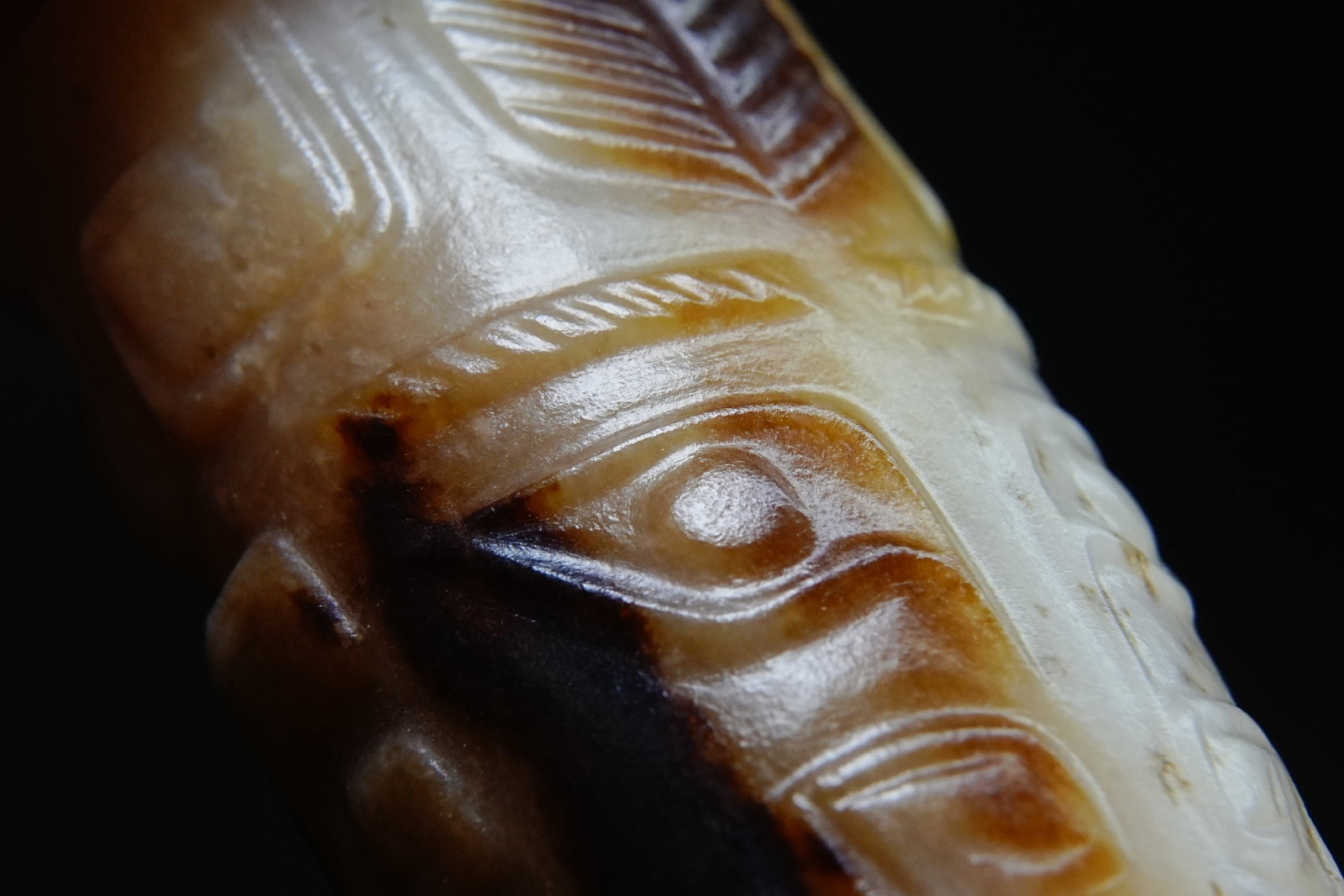Jade Carved Beast Face Pattern Ornament - 6