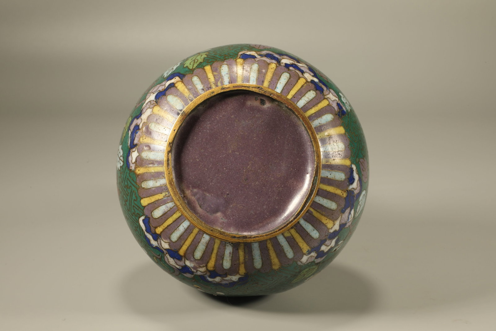 Bronze Cloisonne Carved Flower Pattern Tianqiu Vase - 6
