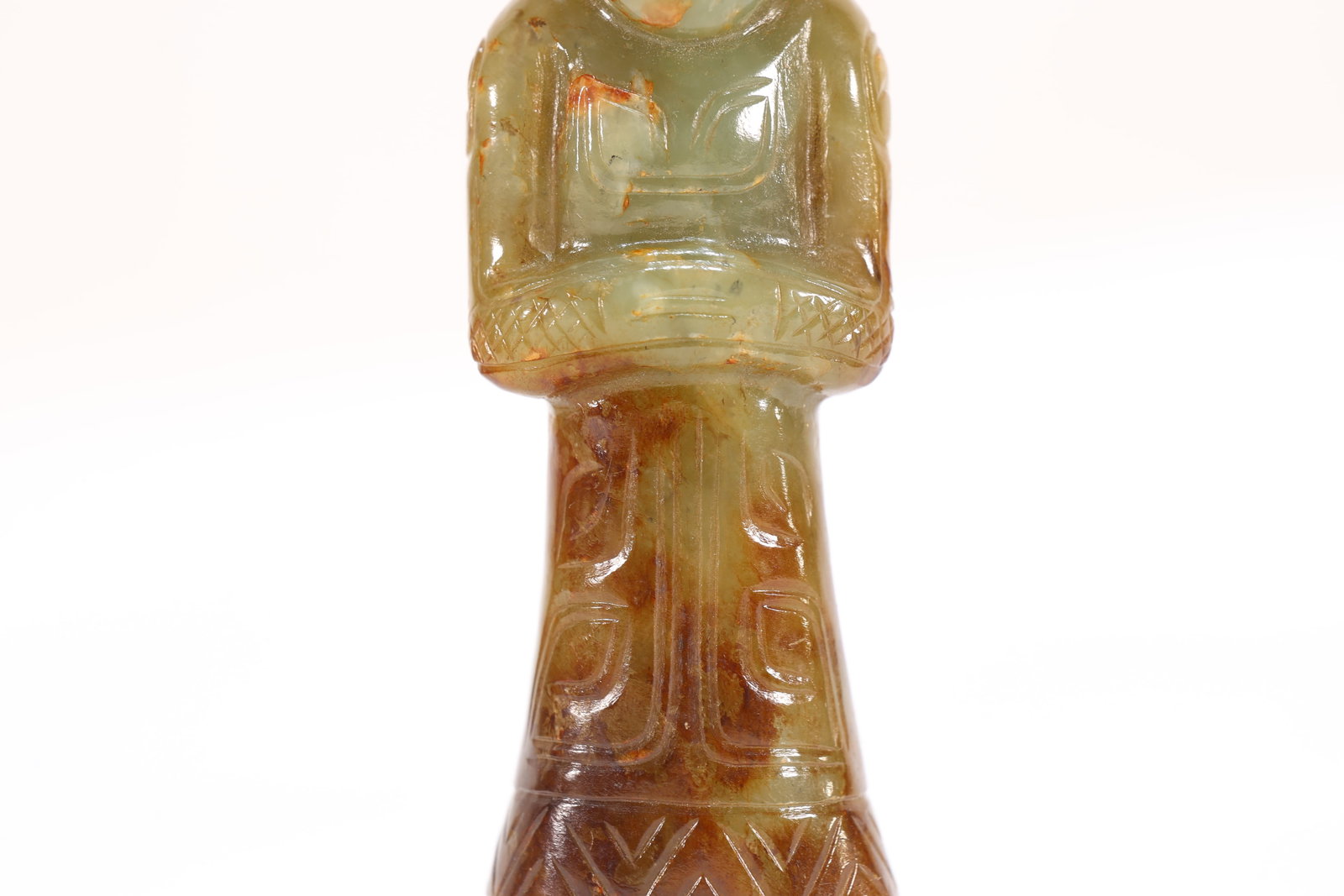 Jade Carved Beast Face Pattern Character Shape Ornament - 3