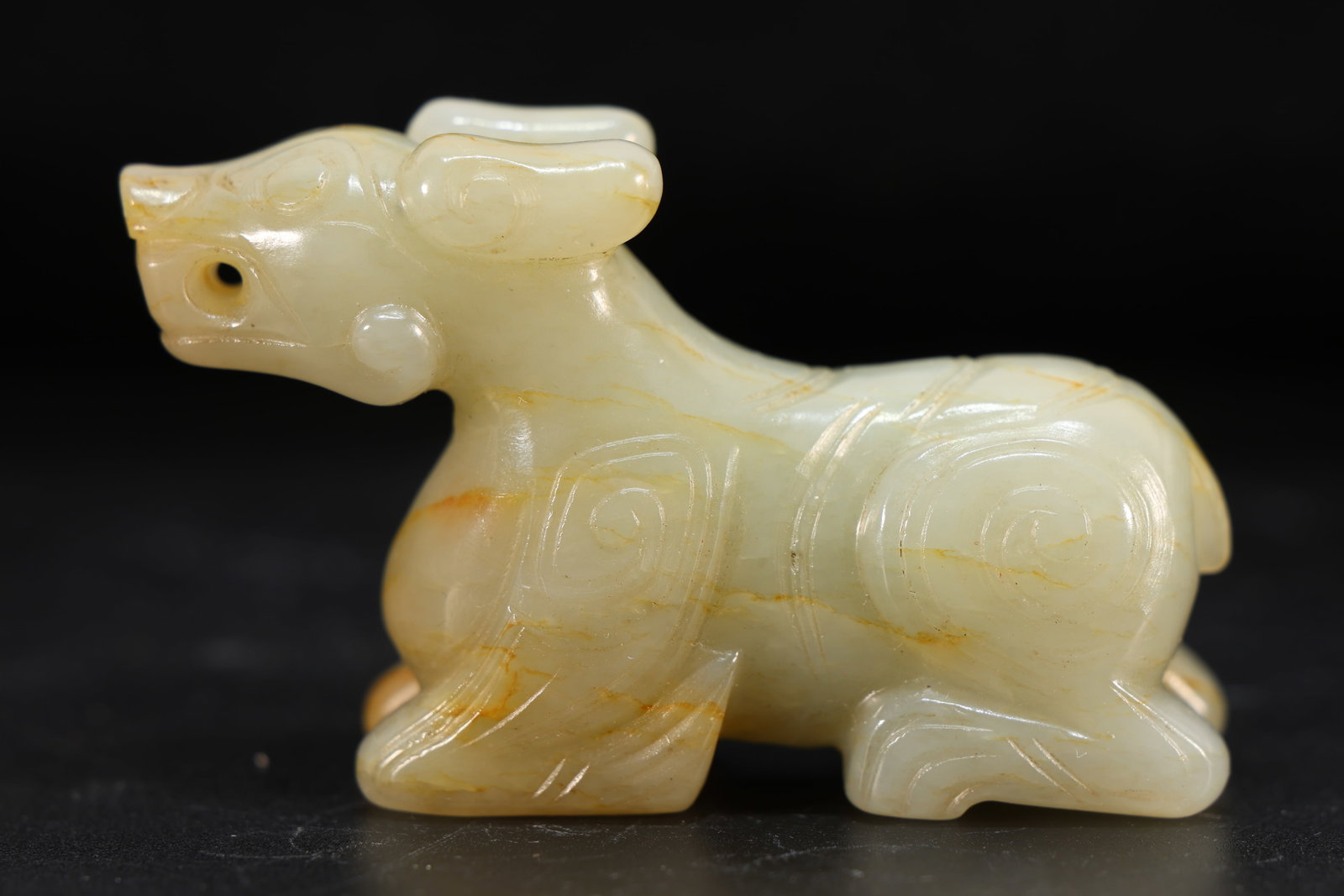 Jade Carved Beast Face Pattern Beast Shape Ornament - 2