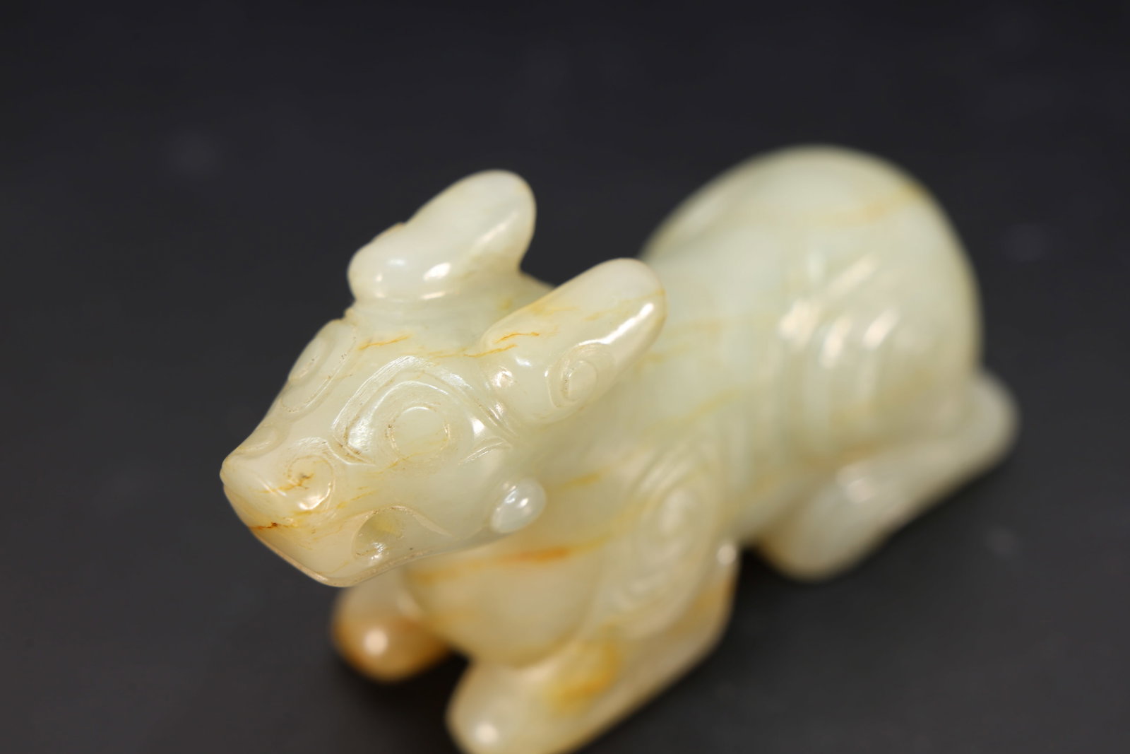 Jade Carved Beast Face Pattern Beast Shape Ornament - 3