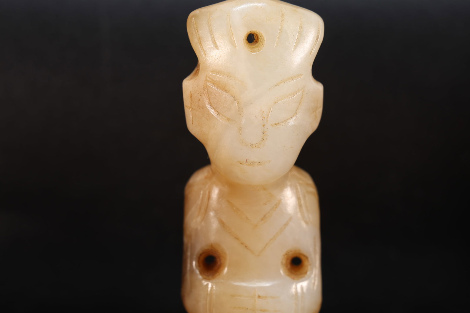 Jade Carved Beast Face Pattern Character Shape Ornament - 2