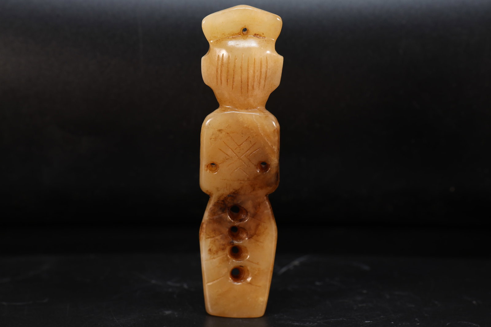 Jade Carved Beast Face Pattern Character Shape Ornament - 5