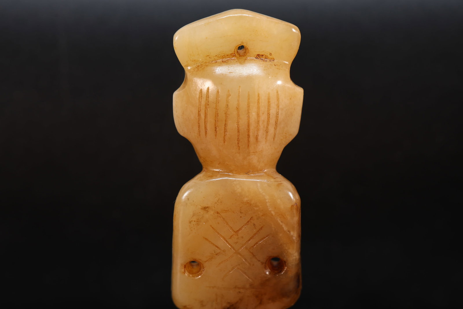 Jade Carved Beast Face Pattern Character Shape Ornament - 6