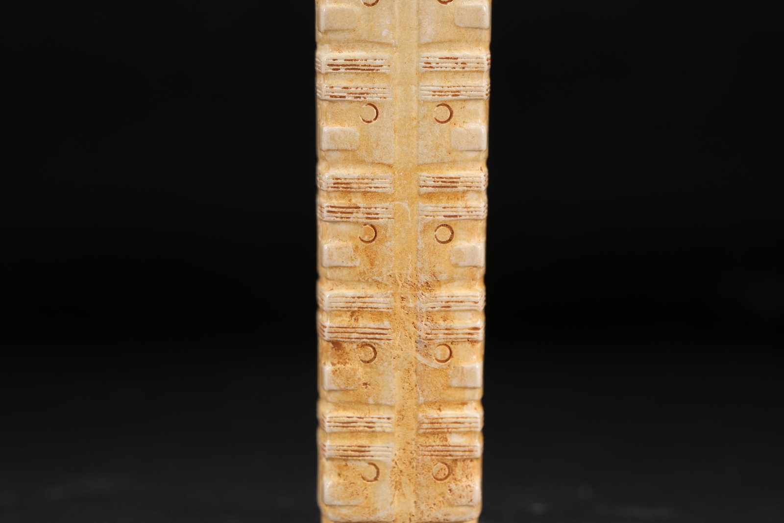 Jade Carved Beast Face Pattern Cong - 4
