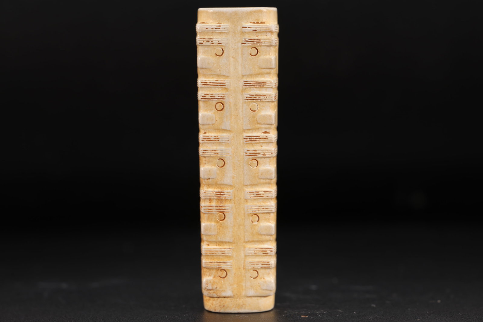 Jade Carved Beast Face Pattern Cong - 7