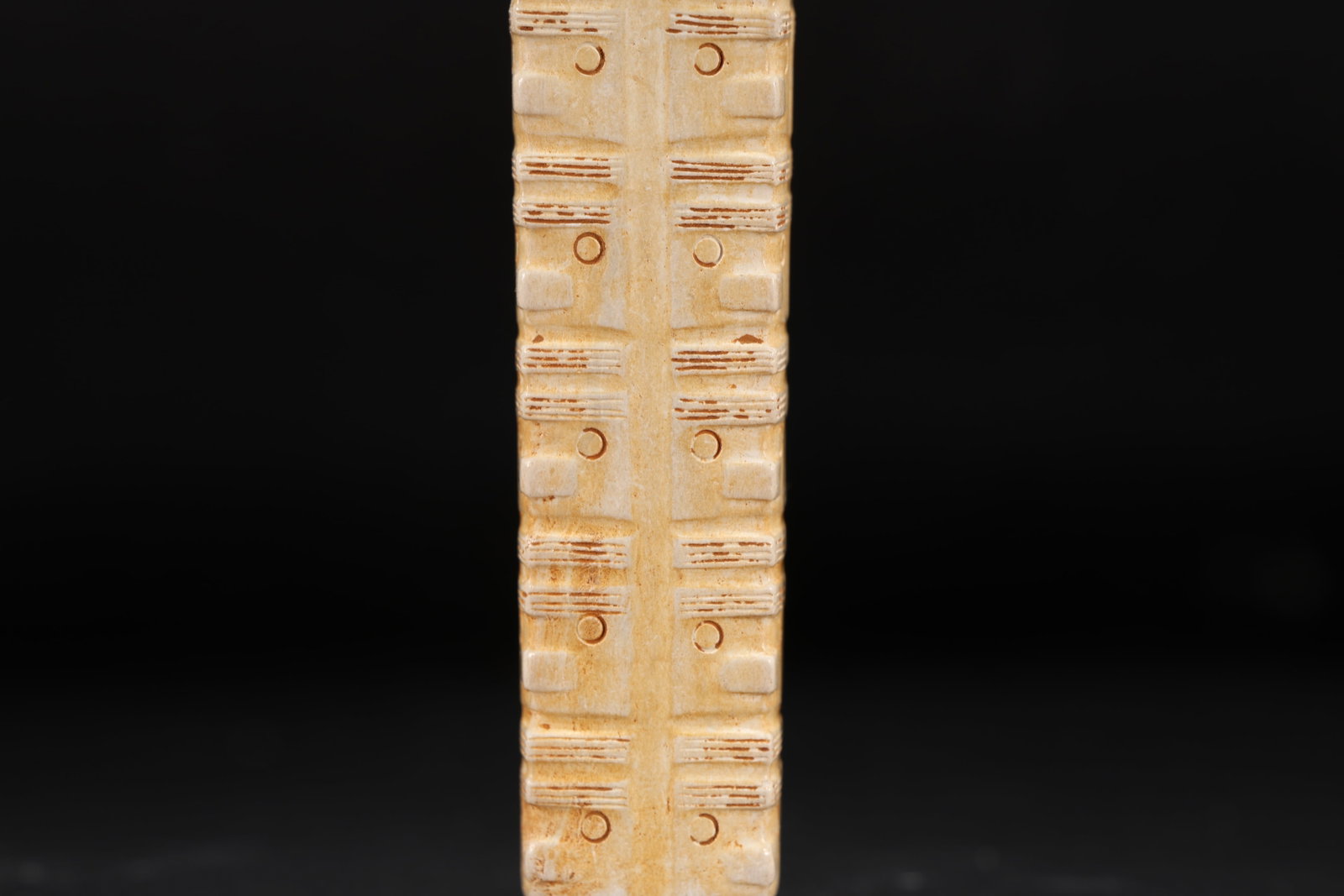Jade Carved Beast Face Pattern Cong - 8