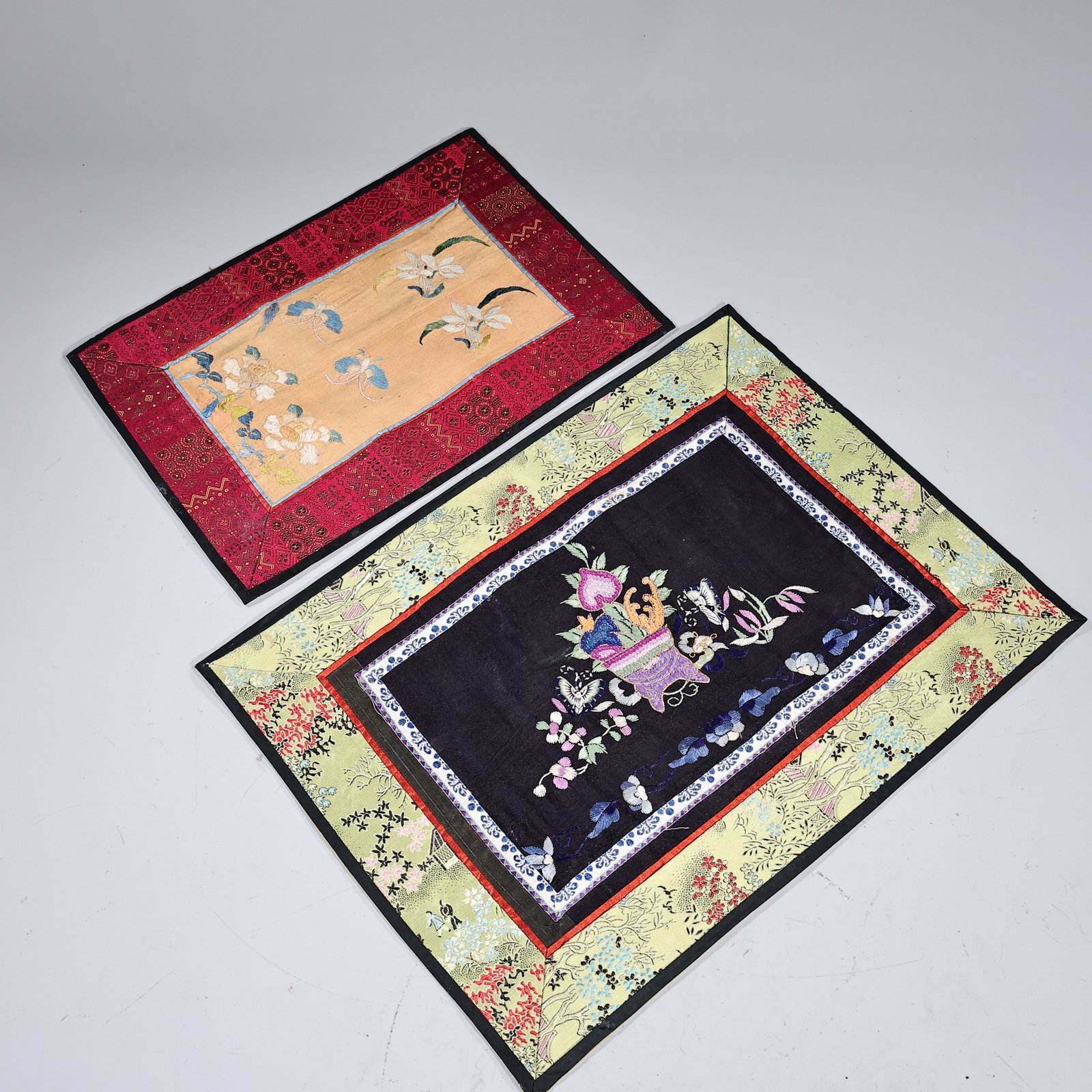 Two Chinese Embroidered Silk Panels - 2