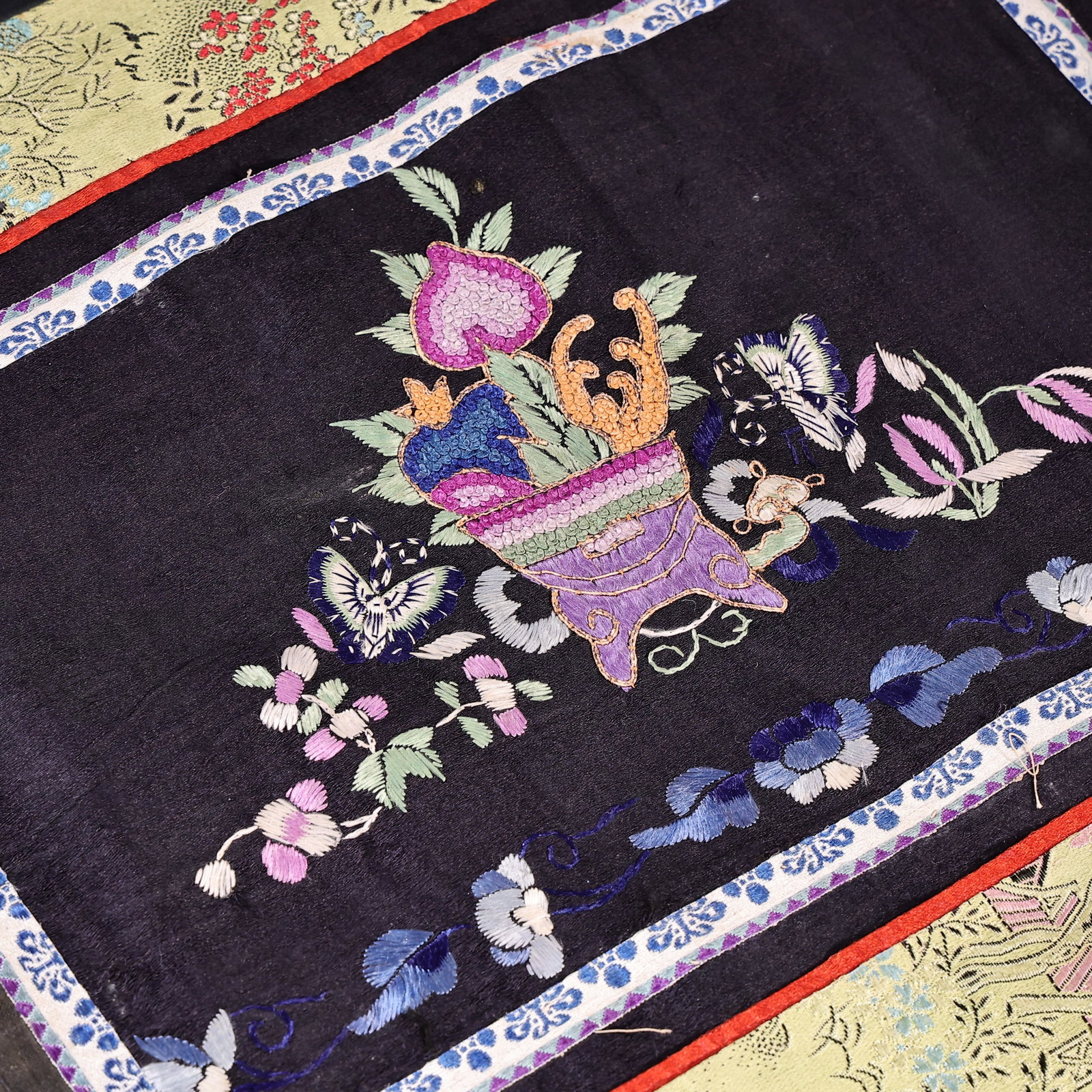Two Chinese Embroidered Silk Panels - 5
