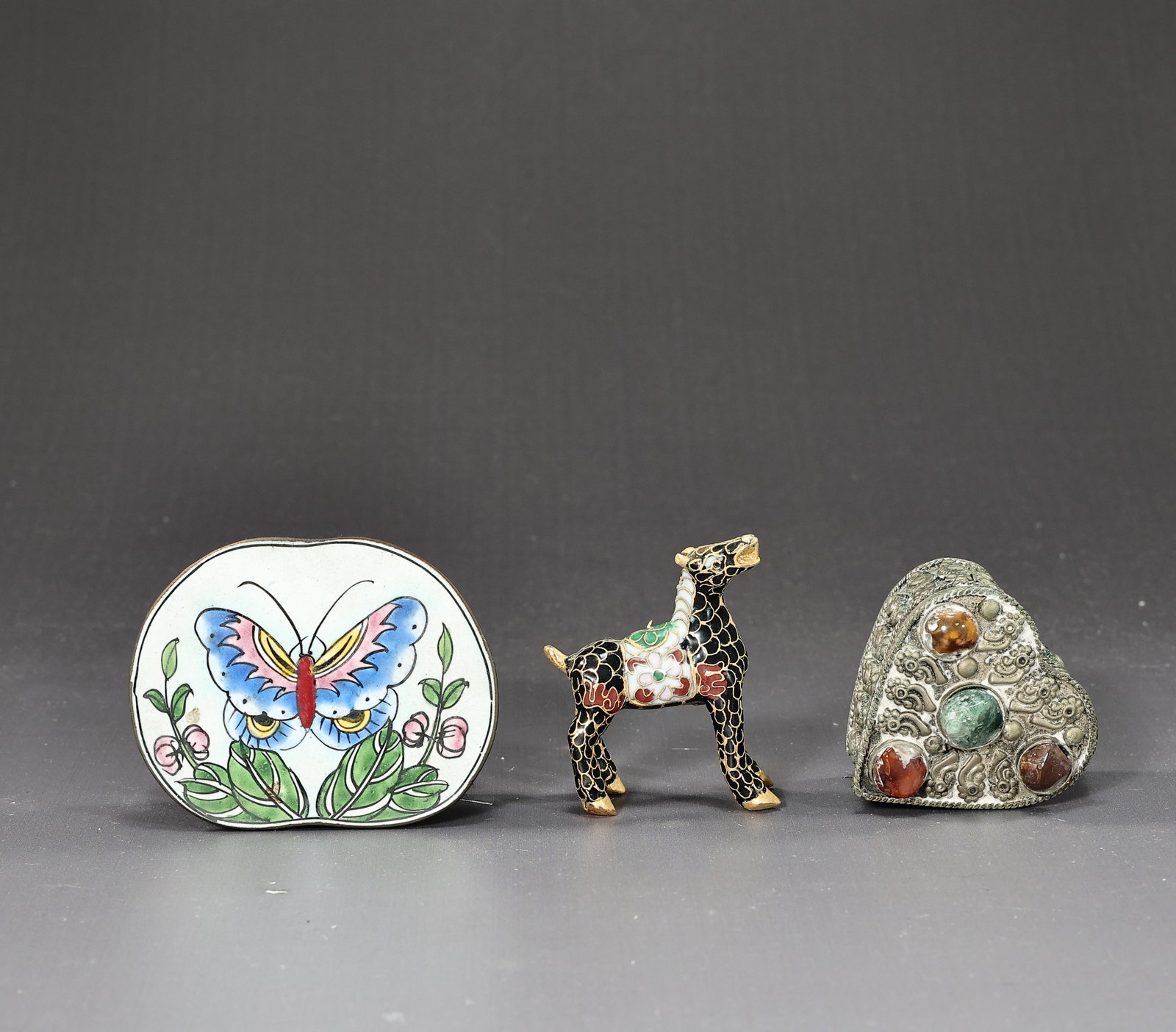 Chinese Cloisonne Horse, Figurine And Gemstone Trinket (1 of 7)