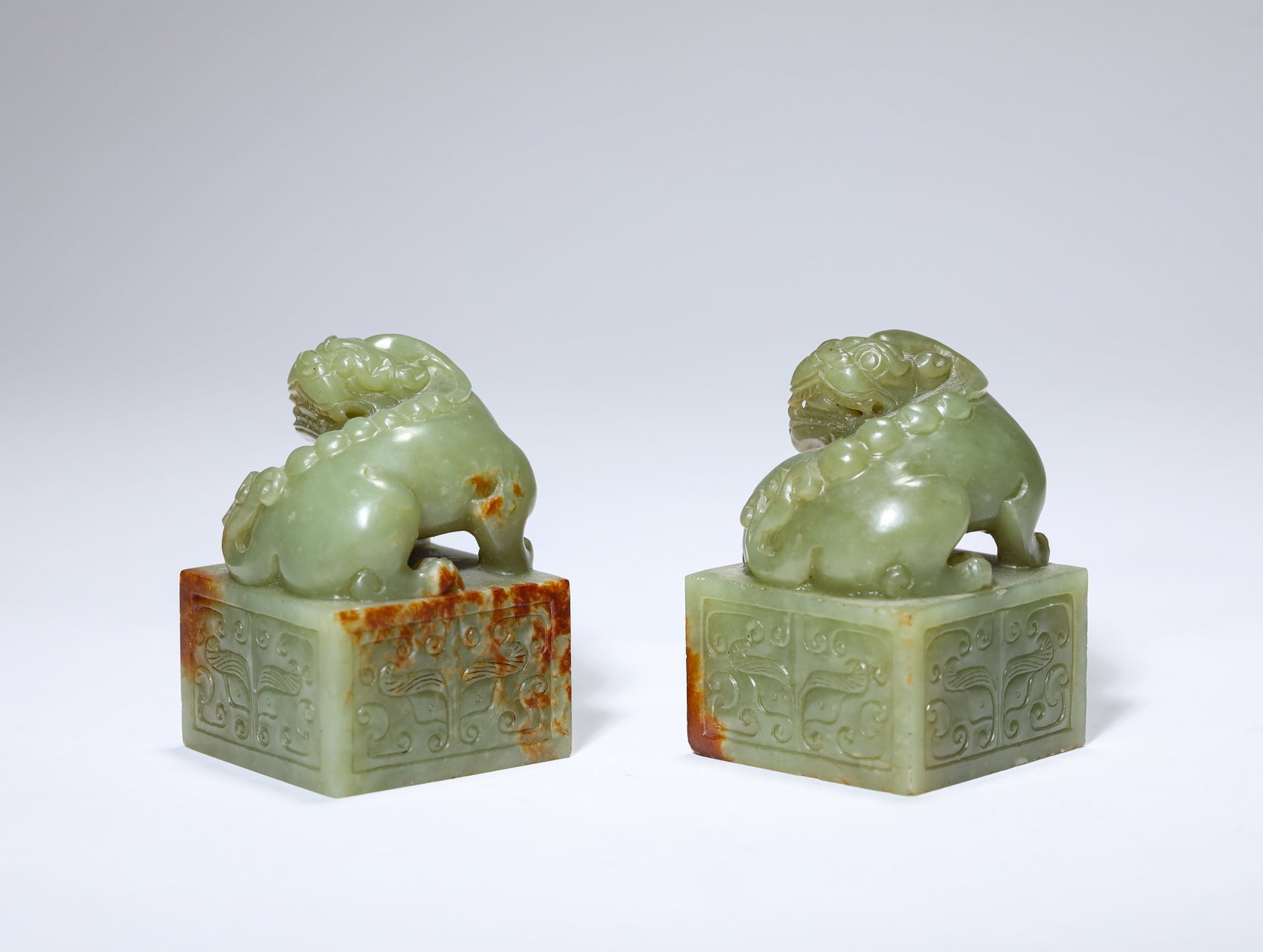 A GROUP OF JADE ‘BEAST-FORM FINIAL’ SEALS - 2