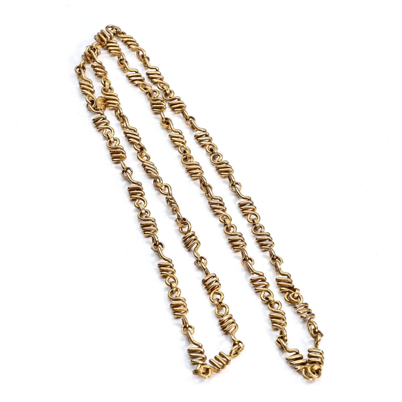 Jaded Jewels NYC Long Fancy Gold Plated Link Chain Necklace - 3