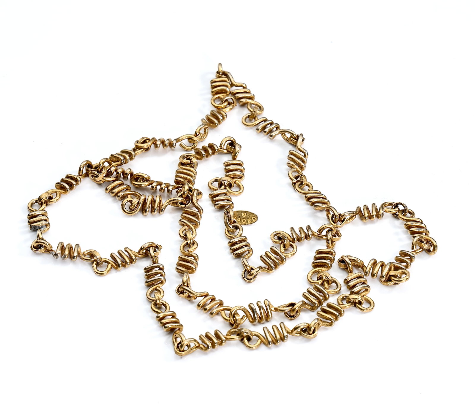 Jaded Jewels NYC Long Fancy Gold Plated Link Chain Necklace - 5