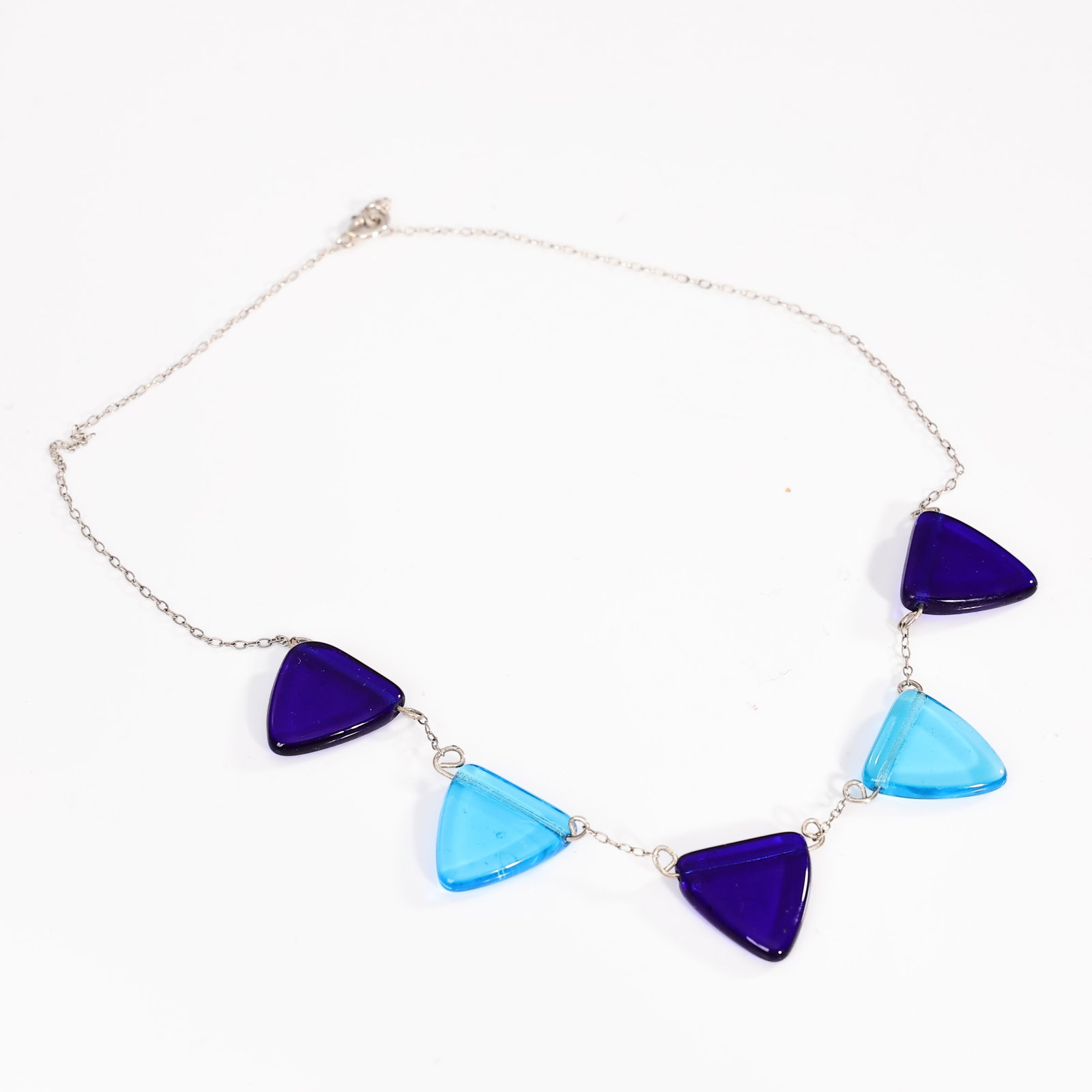 Sea Glass Cobalt Blue Sterling Silver Necklace And Sterling Silver Ring - 2