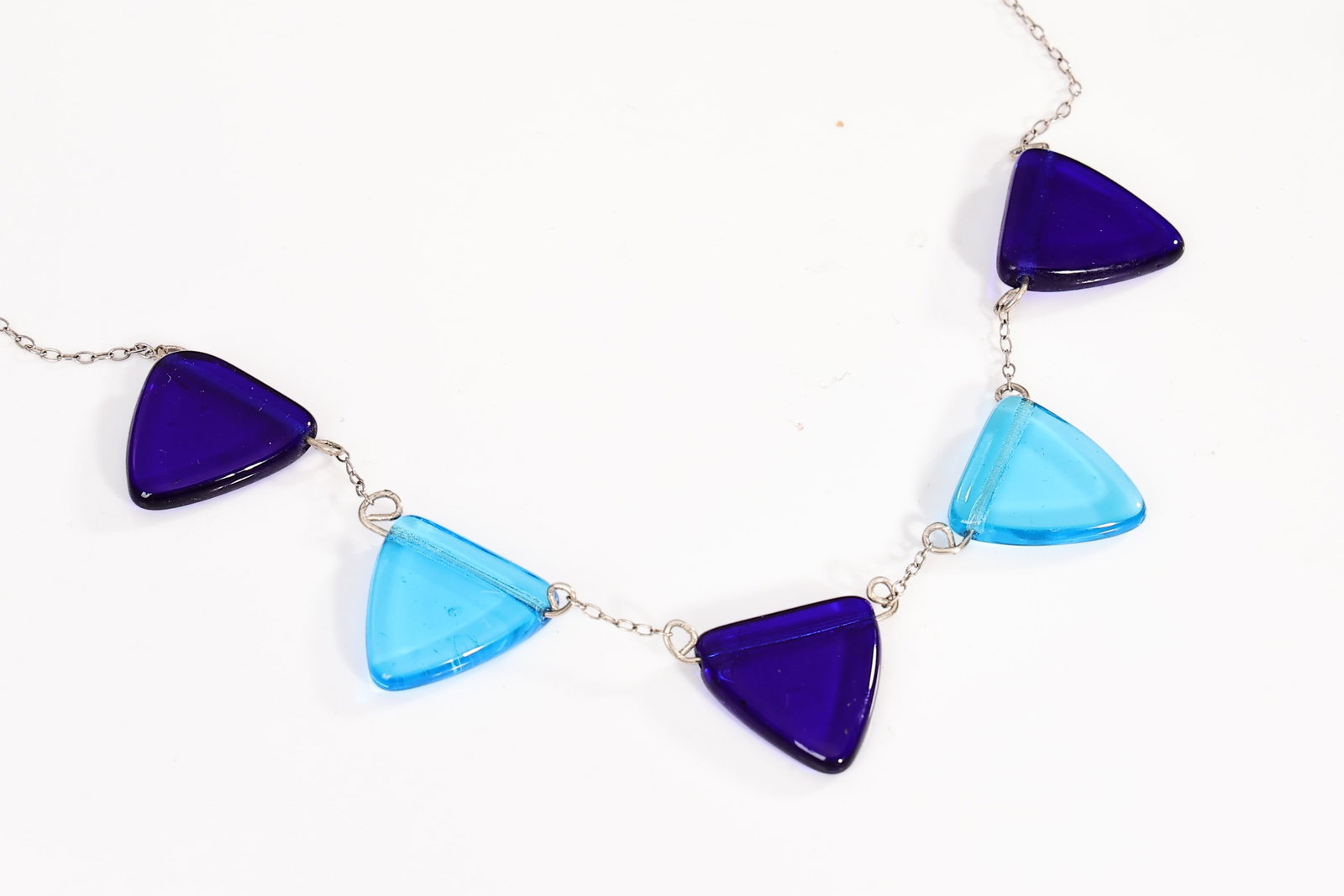 Sea Glass Cobalt Blue Sterling Silver Necklace And Sterling Silver Ring - 3