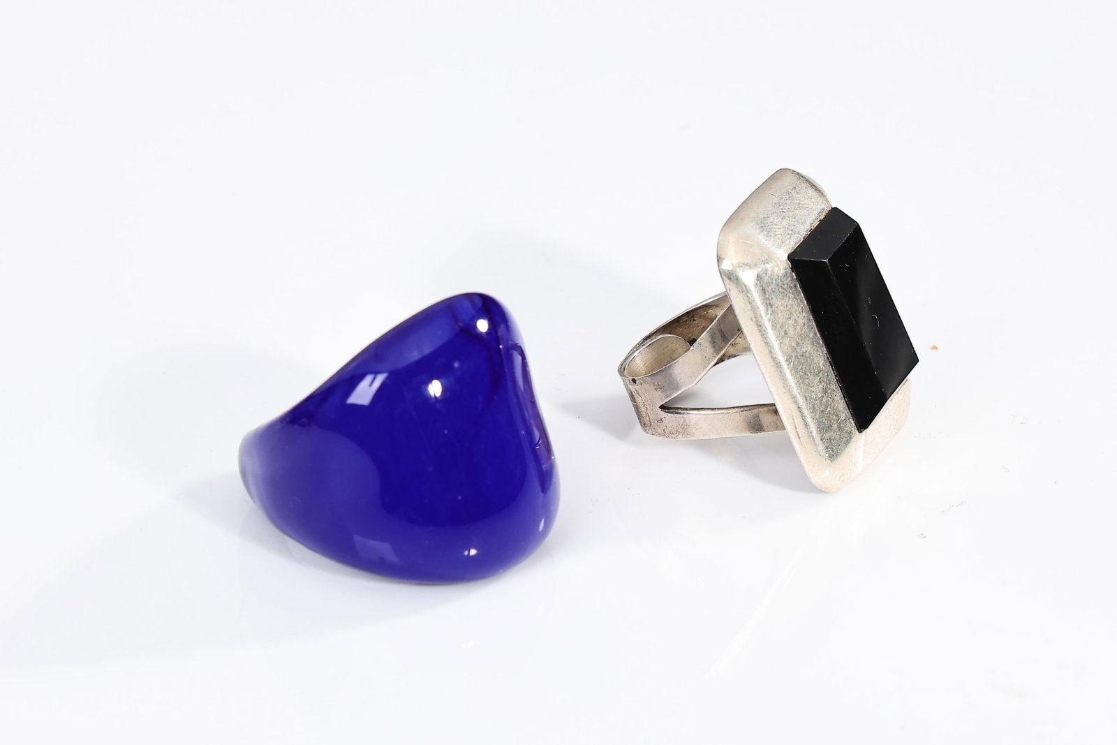 Sea Glass Cobalt Blue Sterling Silver Necklace And Sterling Silver Ring - 4