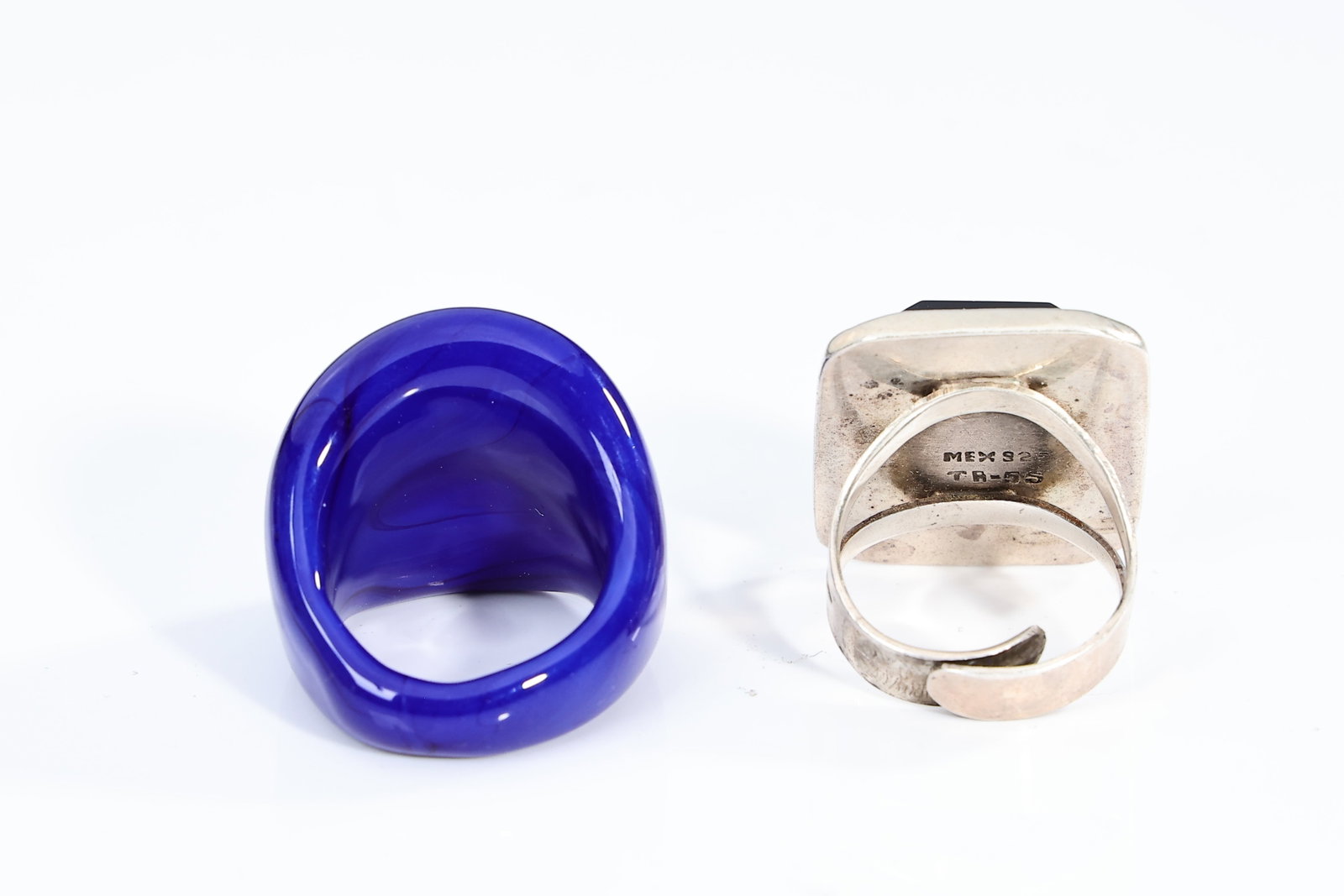 Sea Glass Cobalt Blue Sterling Silver Necklace And Sterling Silver Ring - 5