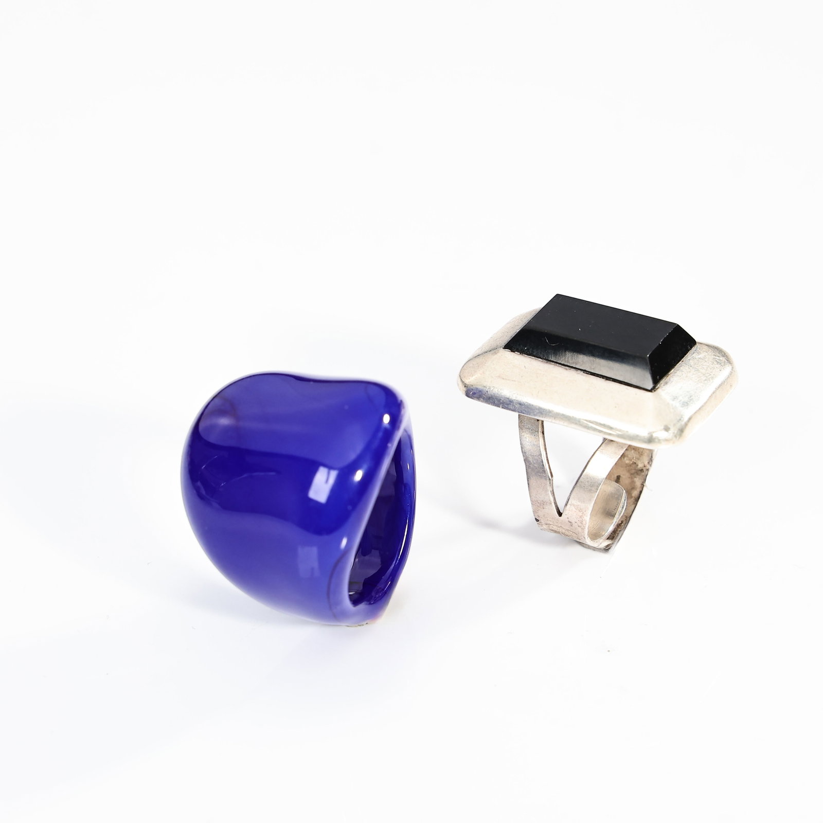 Sea Glass Cobalt Blue Sterling Silver Necklace And Sterling Silver Ring - 6
