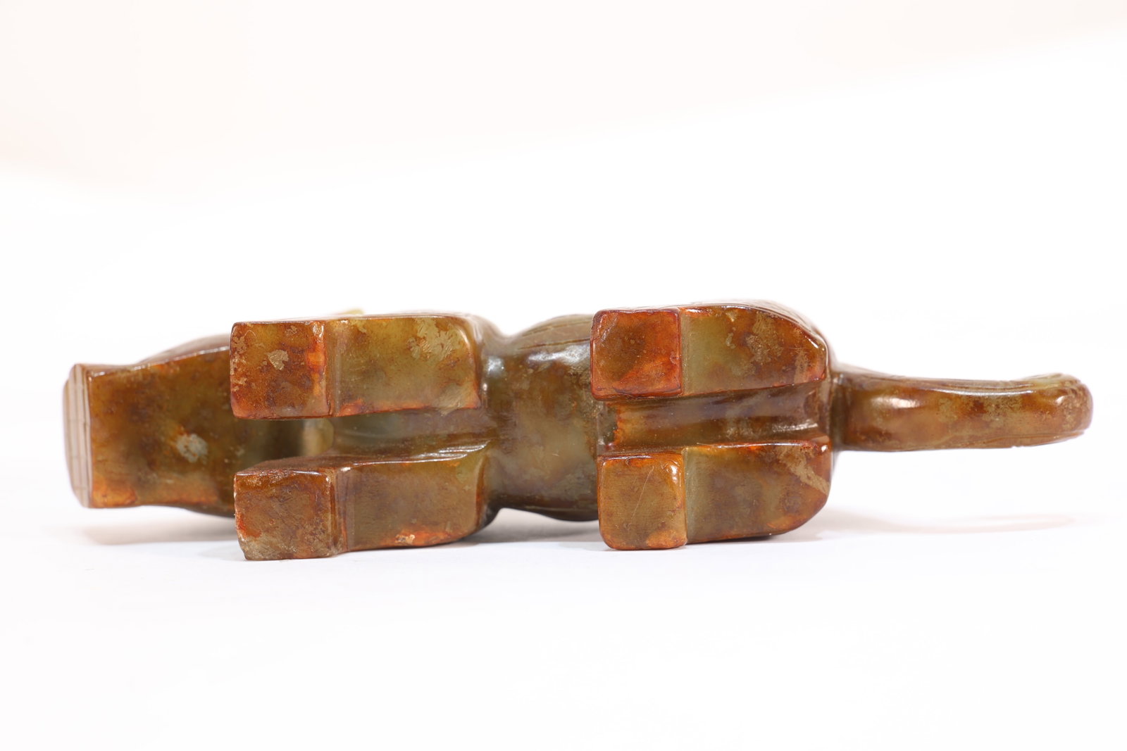 Jade Carved Beast Face Pattern Tiger Shape Ornament - 10