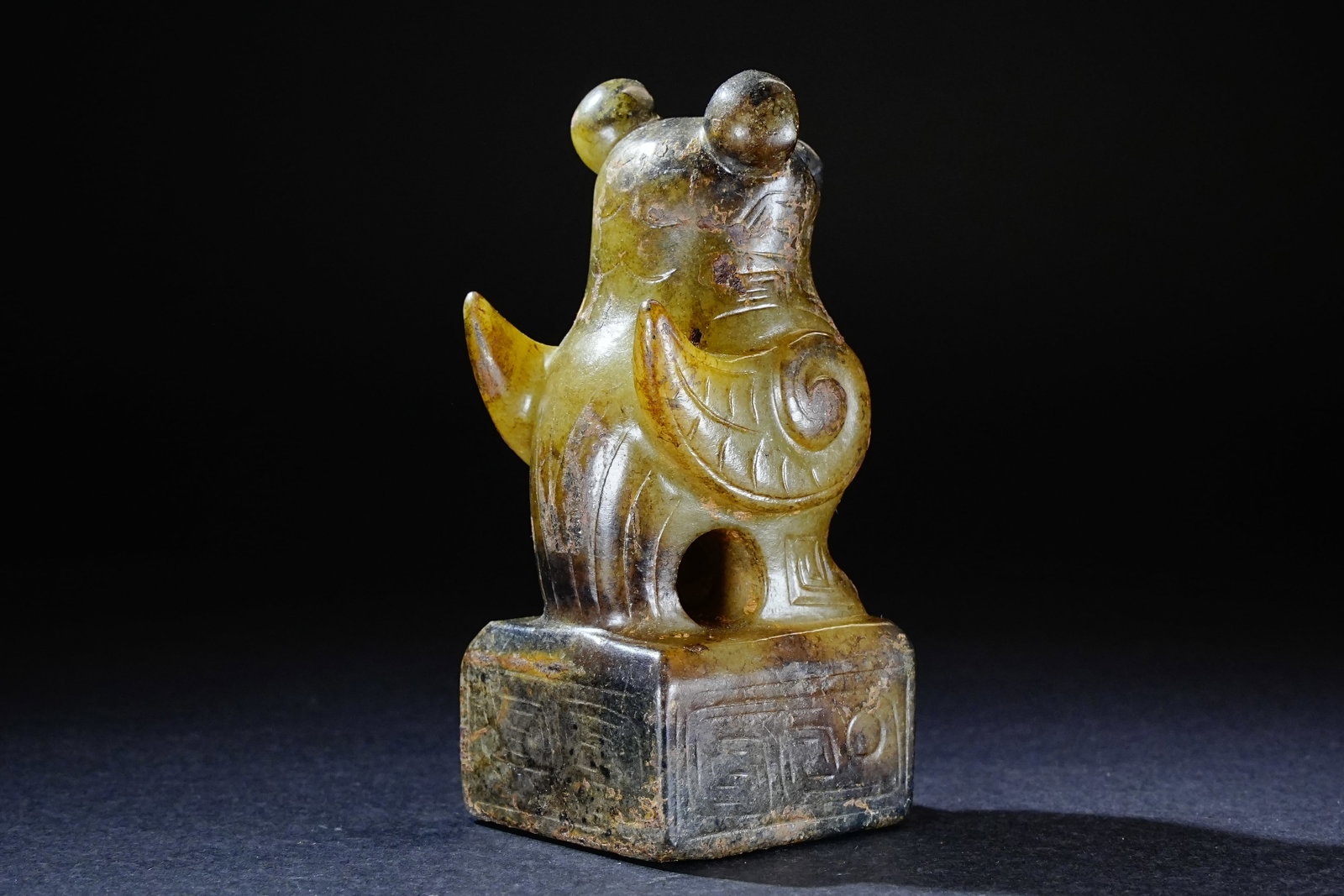 Jade Carved Bird Shape Stone Seal - 2