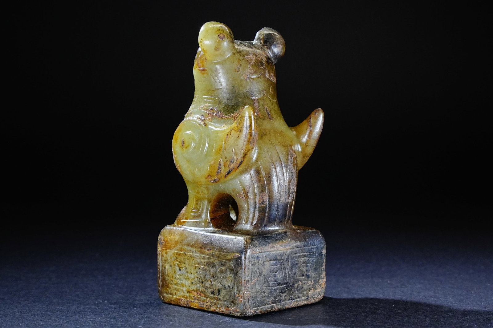 Jade Carved Bird Shape Stone Seal - 3