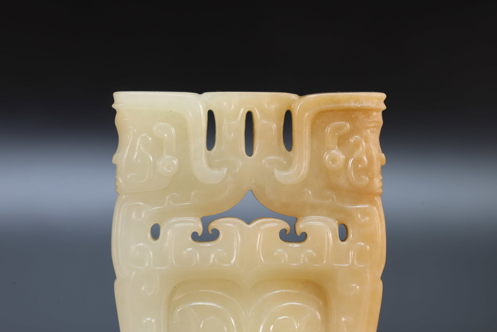 Jade Carved Beast Face Pattern Bi - 5