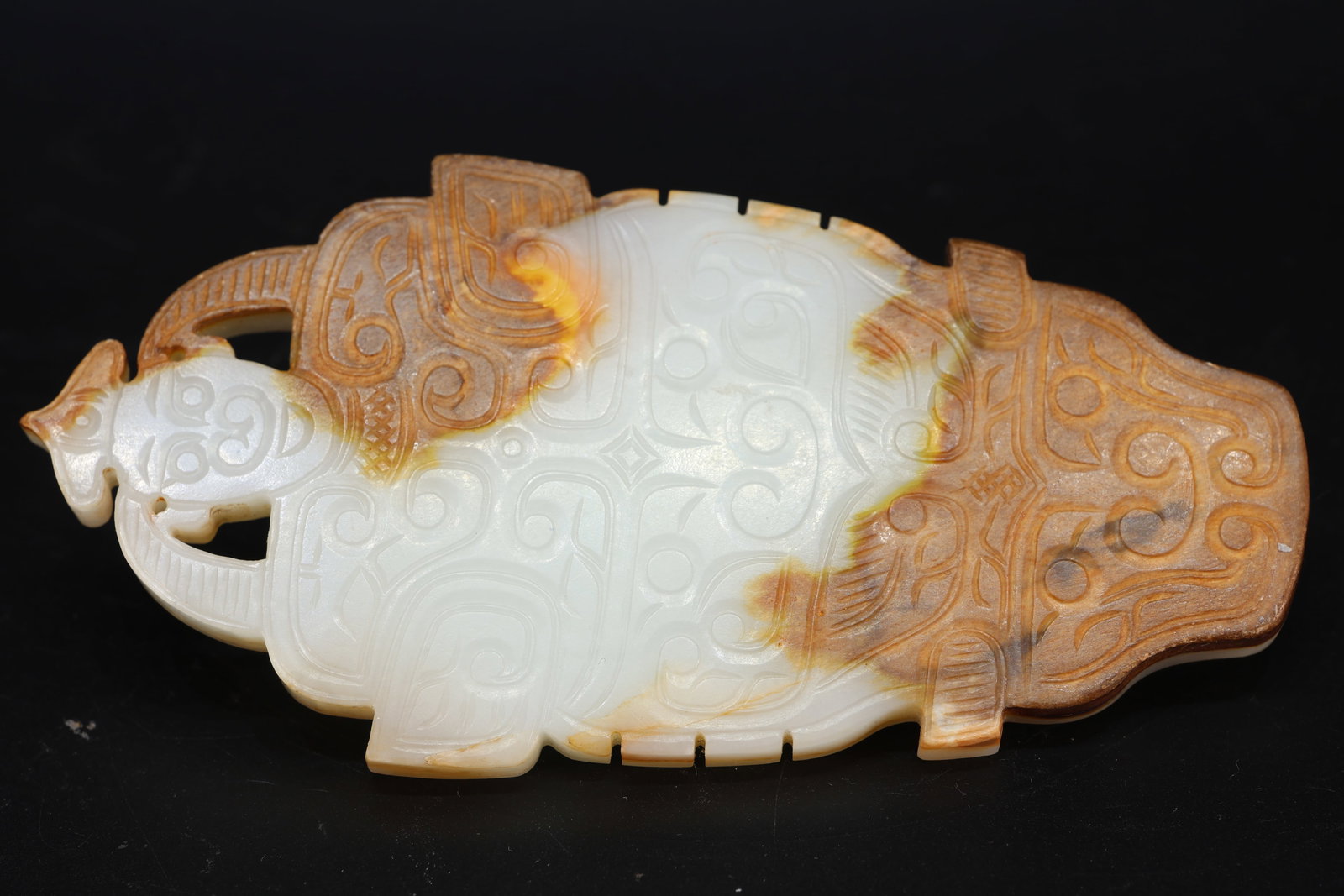 Jade Carved Beast Face Pattern Bi - 4