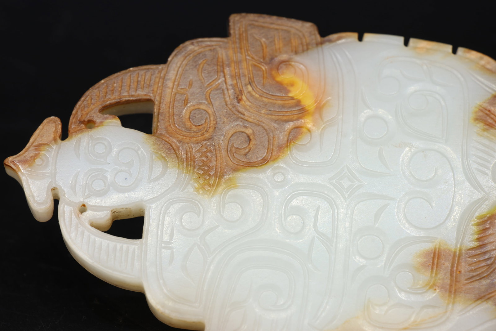 Jade Carved Beast Face Pattern Bi - 5