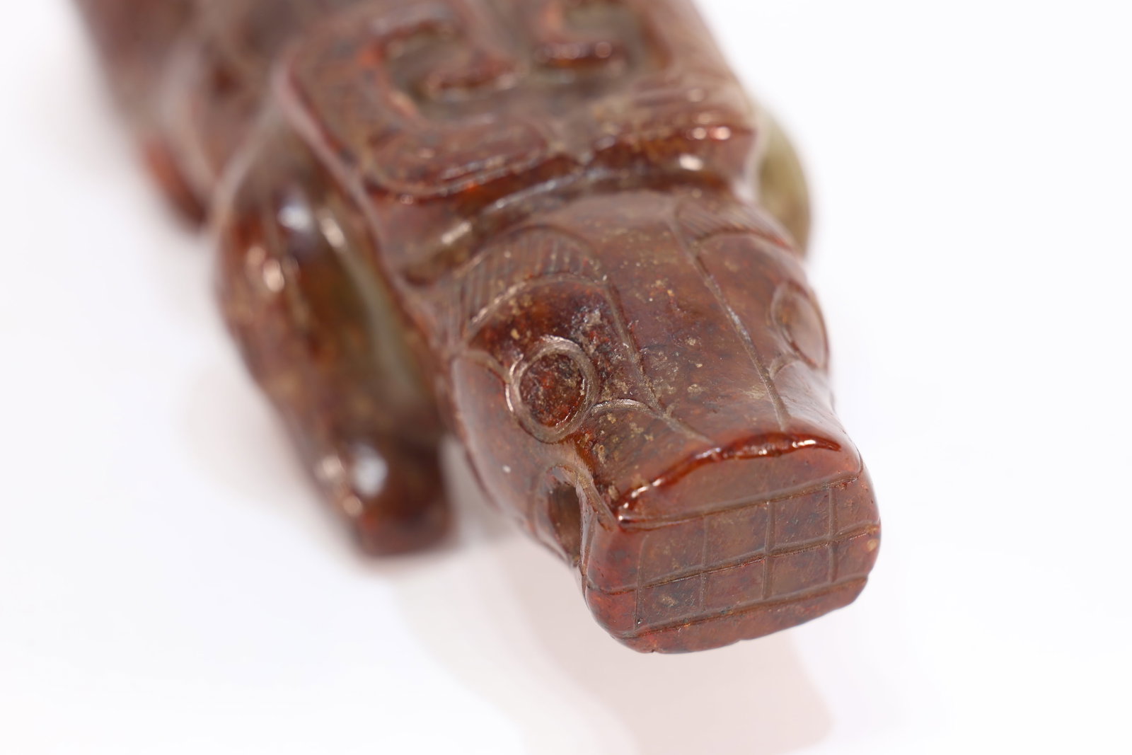 Jade Carved Beast Face Pattern Beast Shape Ornament - 3