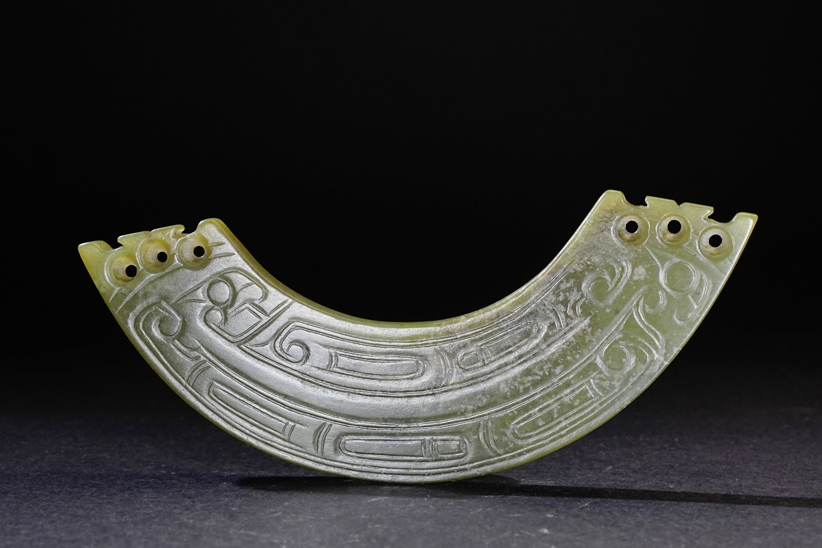 Jade Carved Beast Face Pattern Huang (1 of 9)
