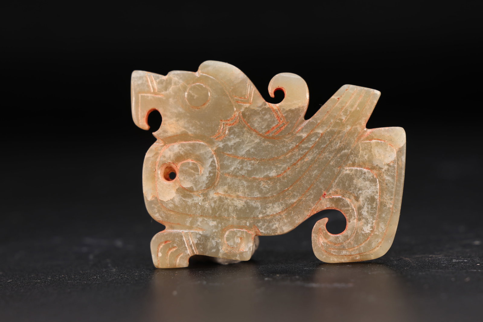 Jade Carved Bird Shape Bi - 2