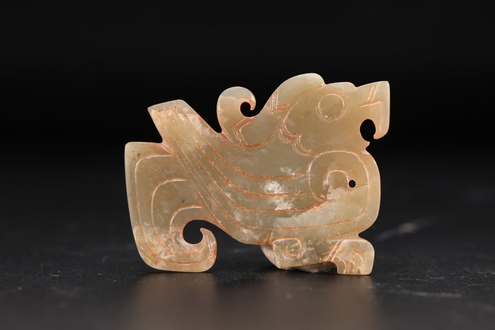 Jade Carved Bird Shape Bi - 3