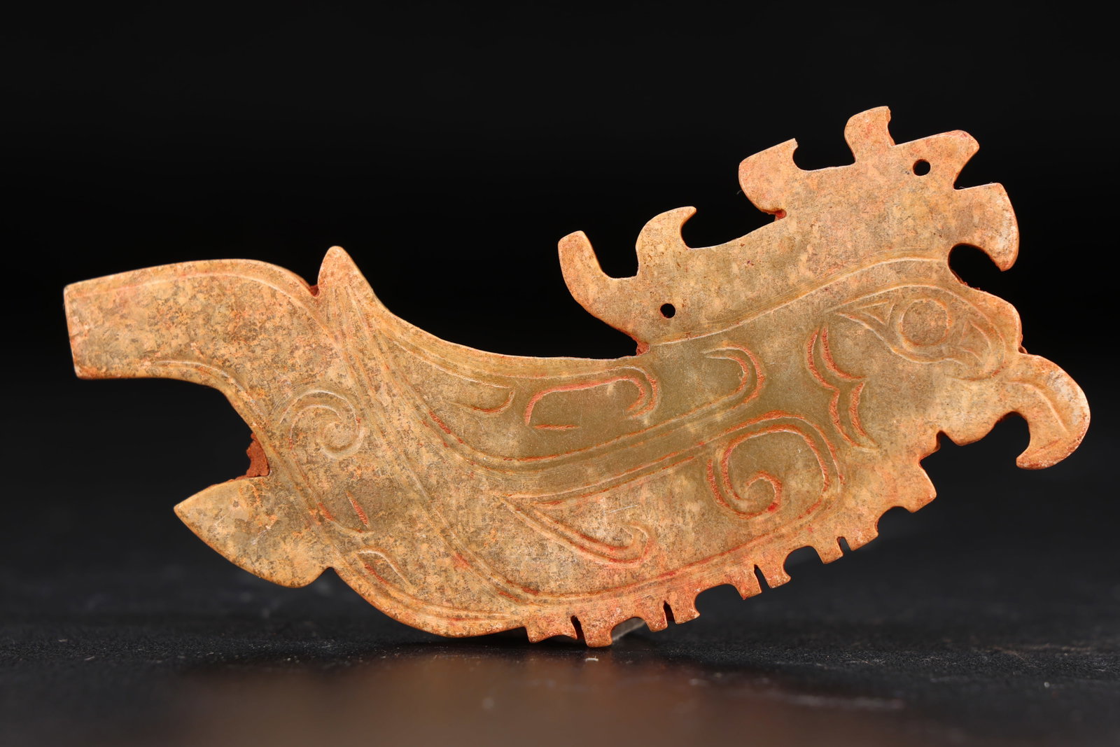 Jade Carved Bird Shape Bi - 2