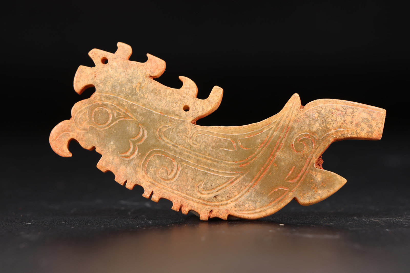 Jade Carved Bird Shape Bi - 3