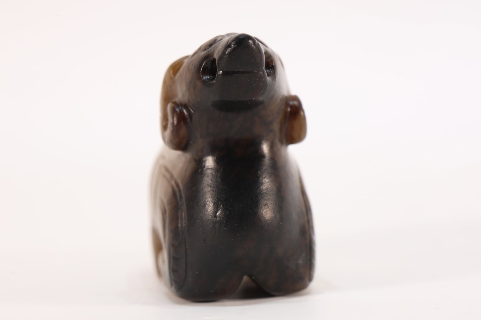 Jade Carved Beast Face Pattern Deer Shape Ornament - 4