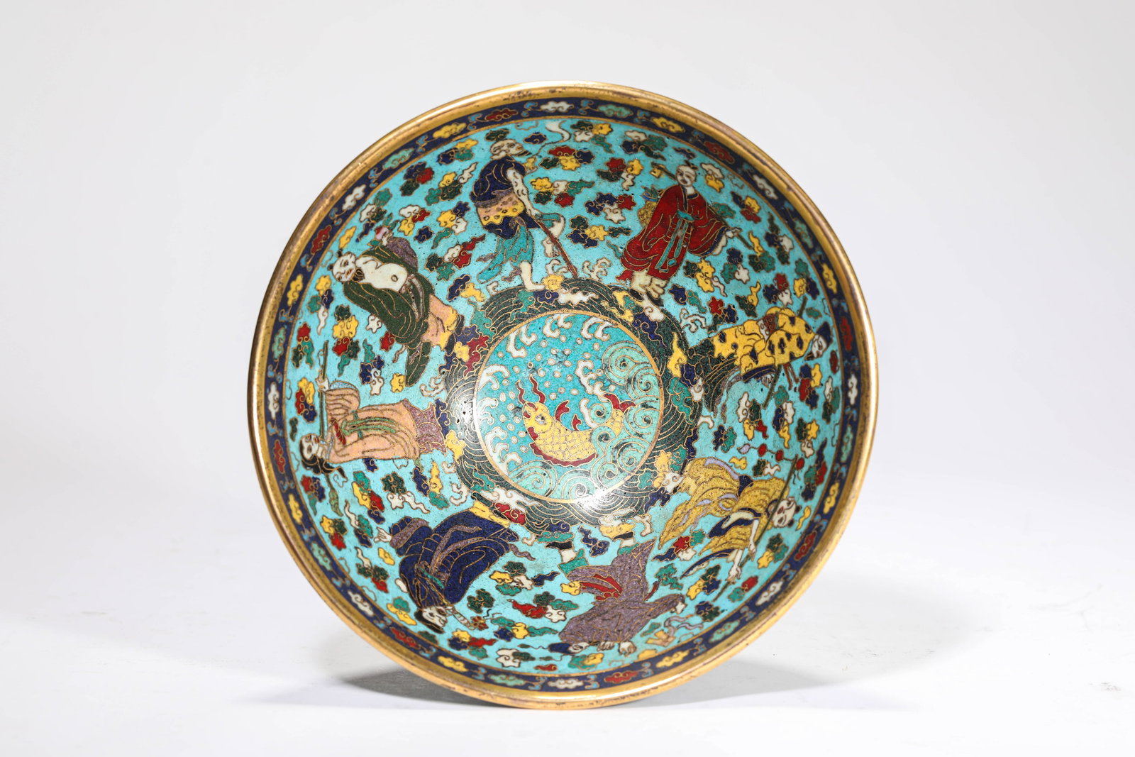 A CLOISONNé ENAMEL ‘EIGHT IMMORTALS AND DRAGON’ BOWL - 5