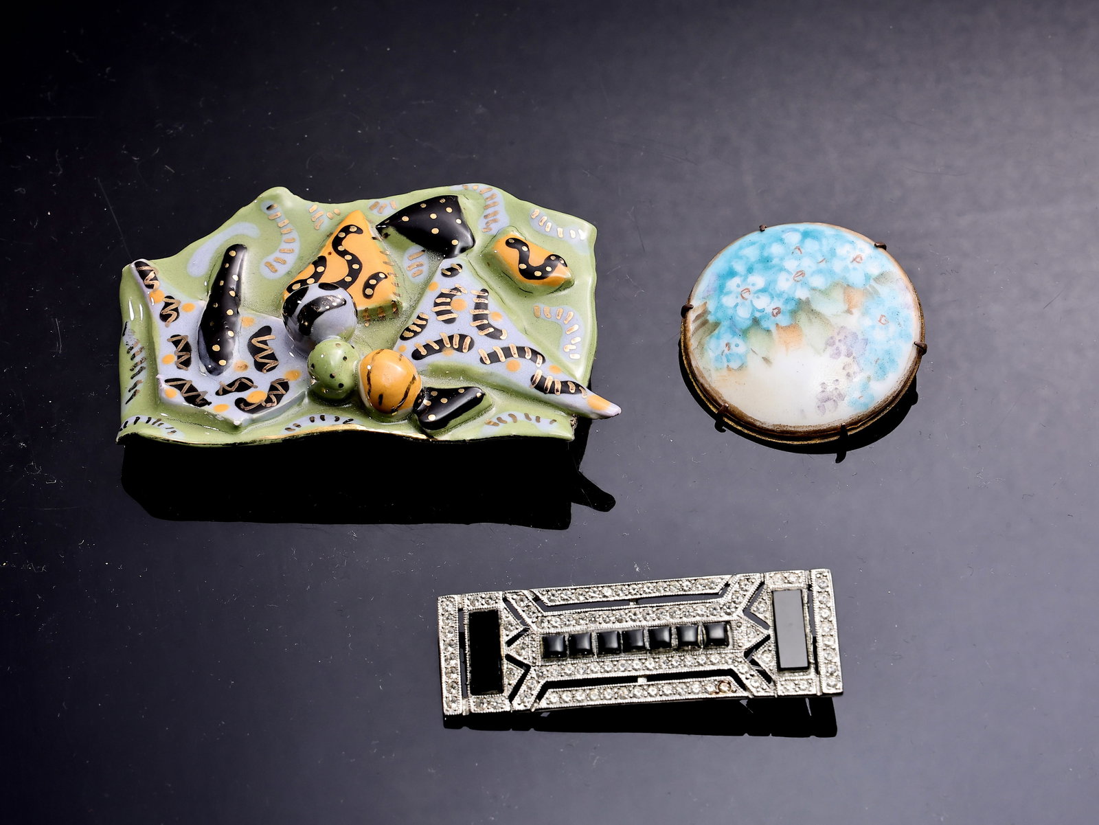 Three Vintage Deco Brooches - 2