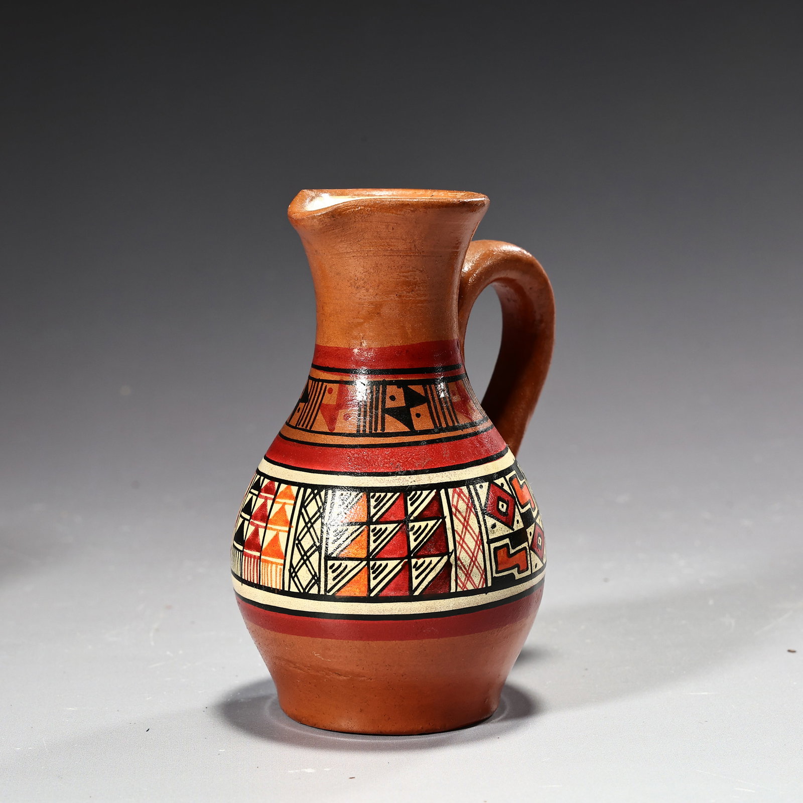 Three Earthenware Handmade Clay Ceramic Vases And Jar - 3