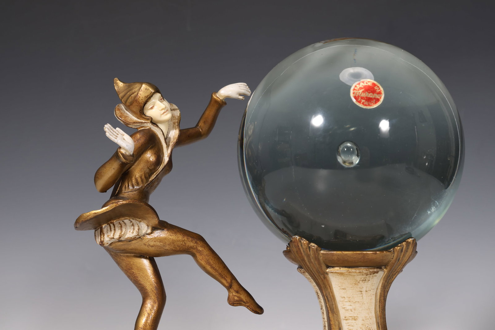 JB Hirsch Gerdago Art Deco Harlequin Pixie Dancer Illuminated Globe Lamp - 3