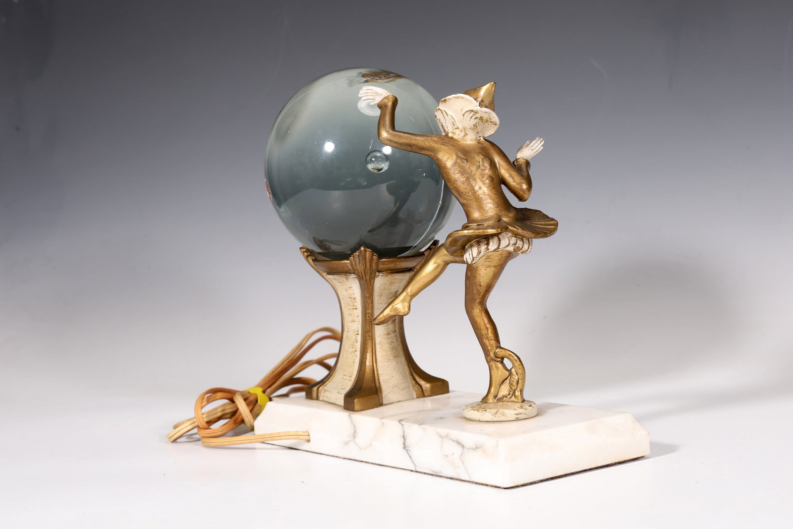 JB Hirsch Gerdago Art Deco Harlequin Pixie Dancer Illuminated Globe Lamp - 7