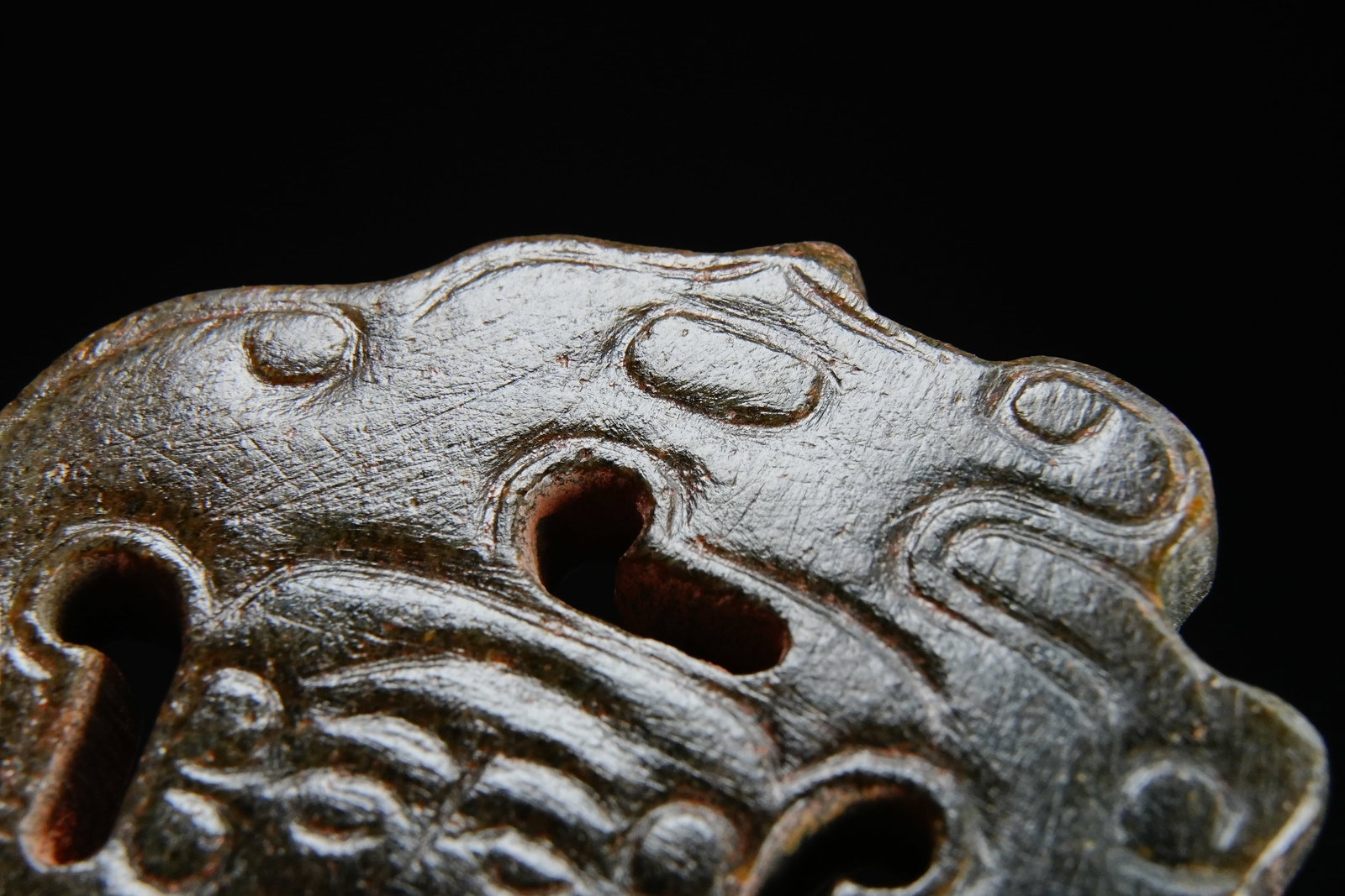 Jade Carved Character Pattern Bi - 3