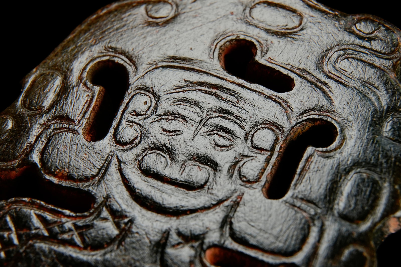 Jade Carved Character Pattern Bi - 4