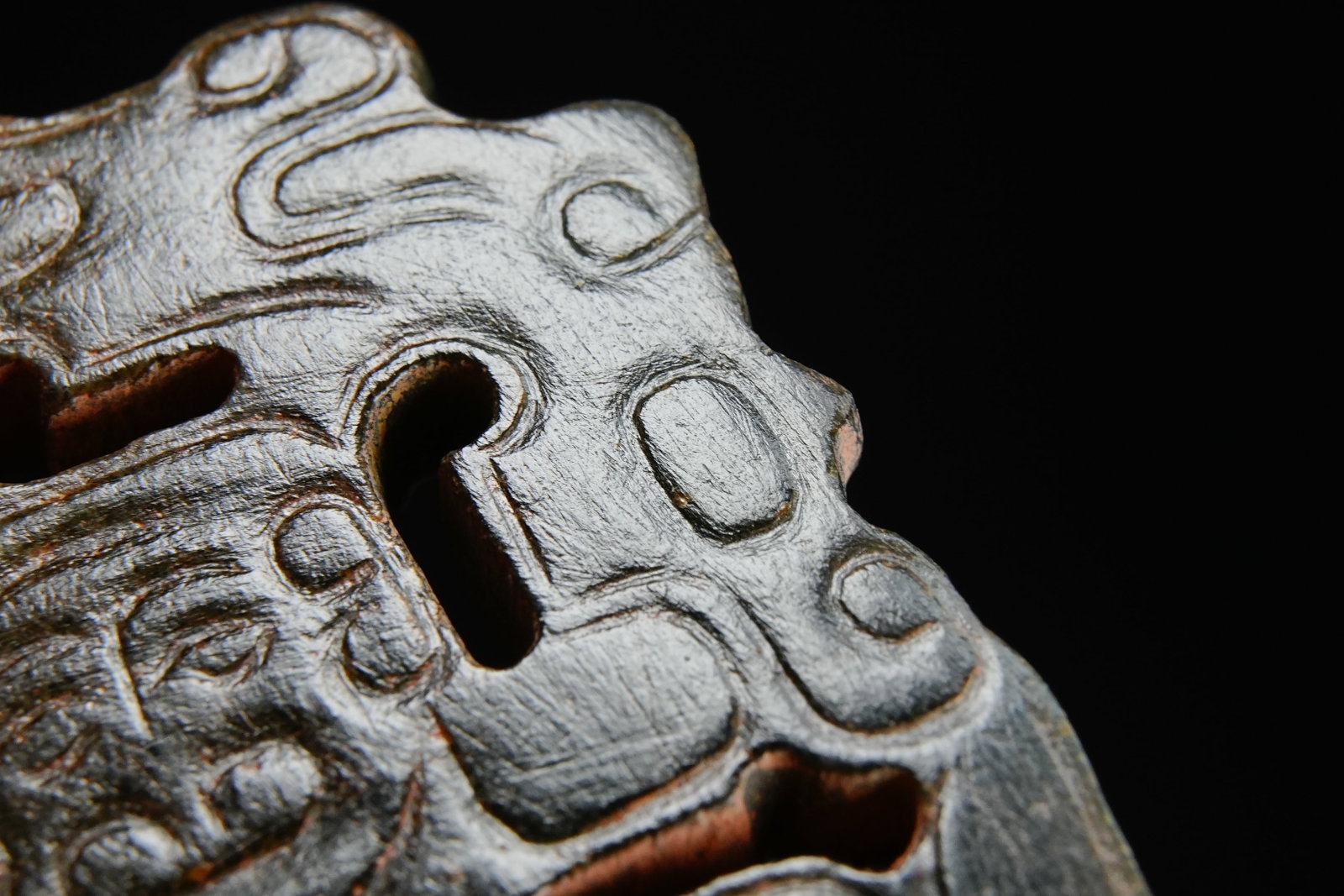 Jade Carved Character Pattern Bi - 5