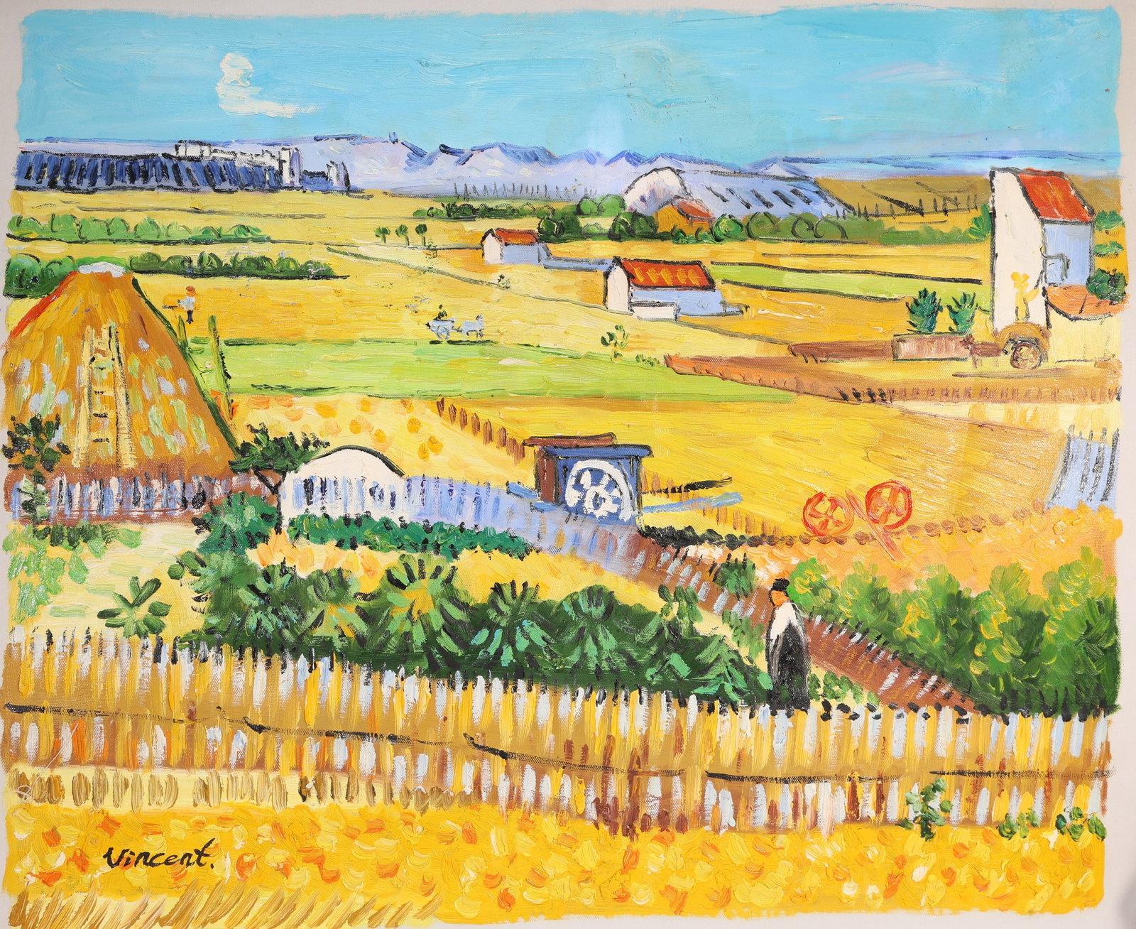 Village Landscape Oil Painting,Vincent Mark: Village Landscape Oil Painting,Vincent Mark (62..5 x 51.5 cm)