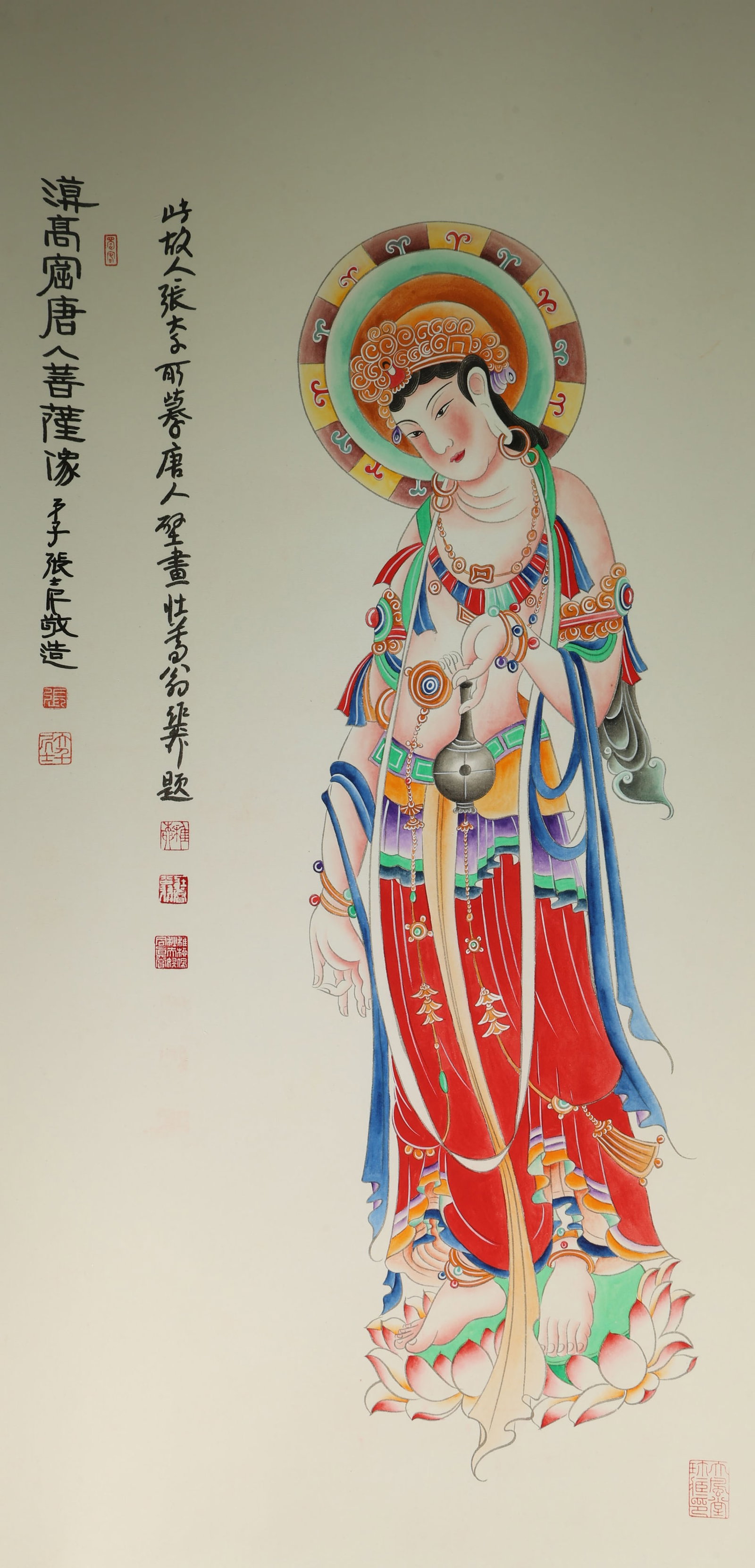 Chinese Drawing GuanYin Painting,Zhang Daqian Mark (1 of 8)