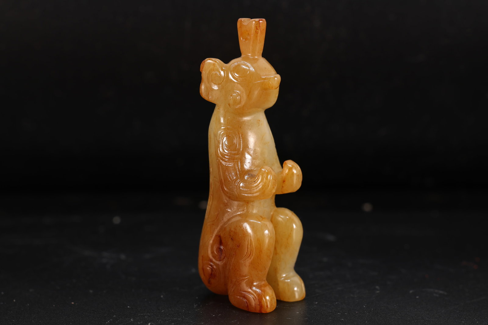 Jade Carved Beast Face Pattern Beast Shape Ornament - 2