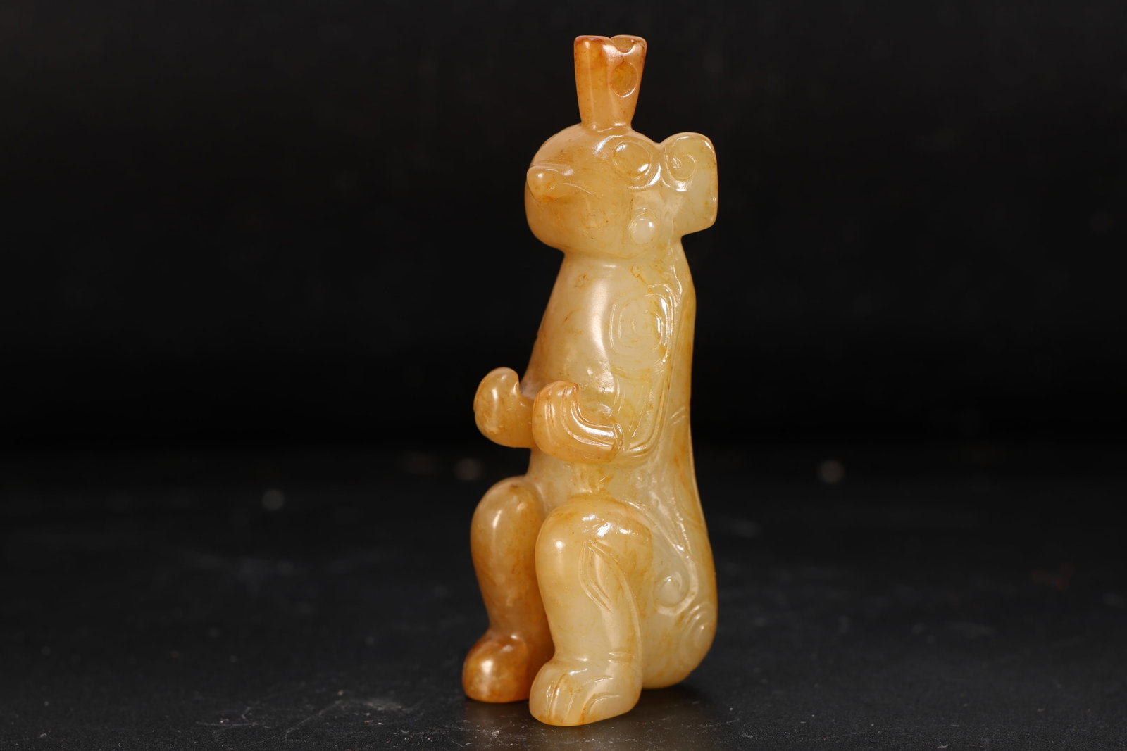 Jade Carved Beast Face Pattern Beast Shape Ornament - 3