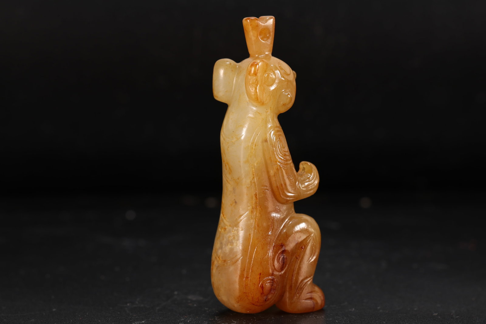 Jade Carved Beast Face Pattern Beast Shape Ornament - 5